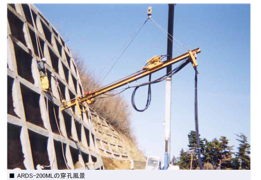 ワイヤー吊下げ軽量法面穿孔機 ARDS-100MS ARDS-135M ARDS-200ML