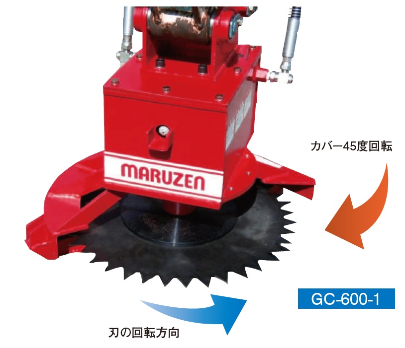搭載型油圧草刈機 1軸1枚刃仕様 GC-600-1 丸善工業株式会社