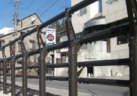 ガードパイプ景観型東北地方タイプ転落防止兼用型(手摺付)GpSK 高耐食仕様(A・B種)