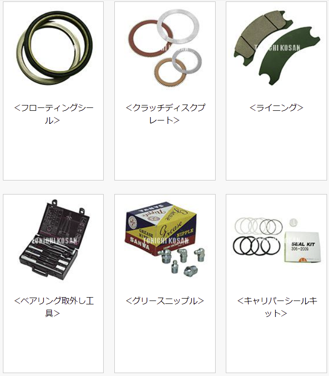 各建機メーカー 建設機械部品 走行装置/カッティングエッジ