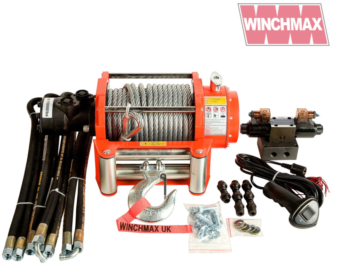 WINCHMAX 15000lb油圧スチールロープウインチ